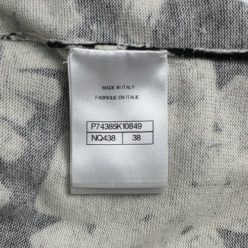 CHANEL COCOMARK LONG SLEEVE KNIT TOPS BLACK WHITE CASHMERE 38 P74 RTW 90291321