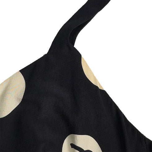 CHANEL VINTAGE POLKA DOT PATTERN SLEEVELESS DRESS COCOMARK BLACK SILK 38 97P RTW 90291324 - PURPOSE