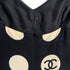 CHANEL VINTAGE POLKA DOT PATTERN SLEEVELESS DRESS COCOMARK BLACK SILK 38 97P RTW 90291324 - PURPOSE