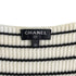 CHANEL COCO BUTTON HALF SLEEVE BODER TOPS WHITE BLACK POLYESTER 36 P56 RTW 90291325