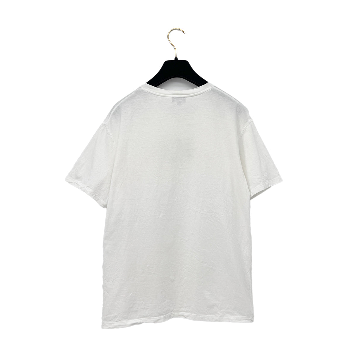CHANEL LOGO RHINESTONE T-SHIRT WHITE COTTON M C63 RTW 90291326