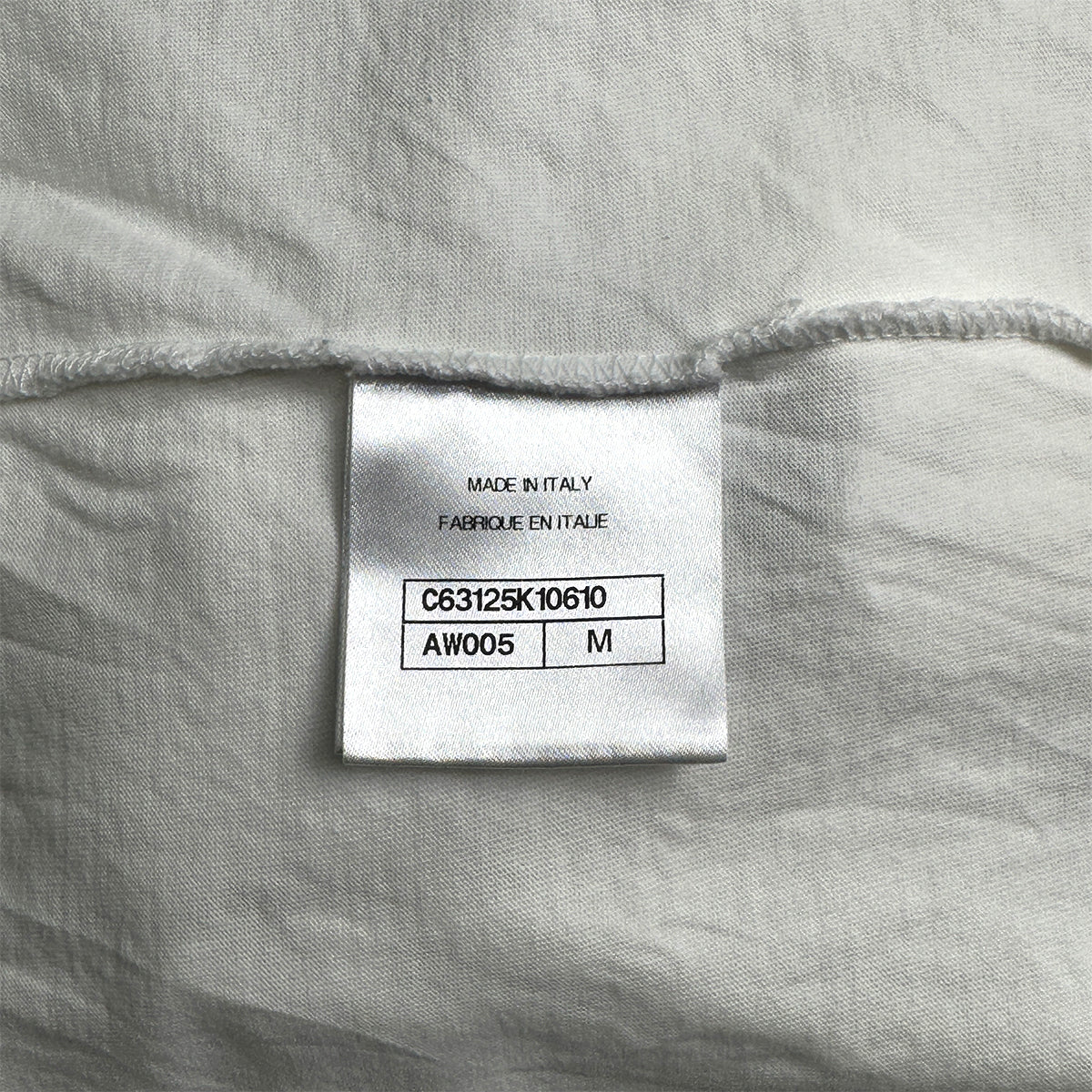 CHANEL LOGO RHINESTONE T-SHIRT WHITE COTTON M C63 RTW 90291326