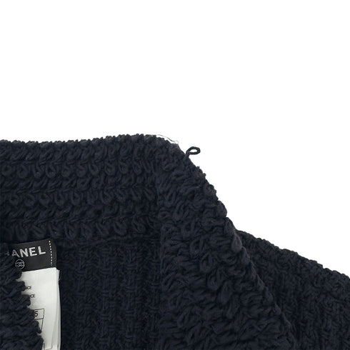 CHANEL KNIT JACKET CHAIN NAVY COTTON 36 P40 RTW 90291327