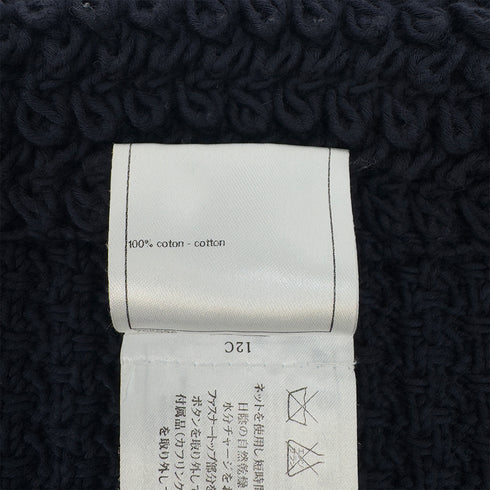 CHANEL KNIT JACKET CHAIN NAVY COTTON 36 P40 RTW 90291327