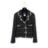 CHANEL FRINGE TRIM TWEED JACKET COCO BUTTON BLACK ACRYLIC 36 05C RTW 90291328