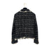 CHANEL FRINGE TRIM TWEED JACKET COCO BUTTON BLACK ACRYLIC 36 05C RTW 90291328
