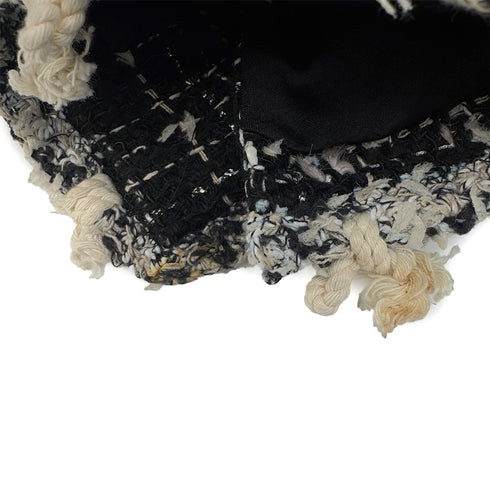 CHANEL FRINGE TRIM TWEED JACKET COCO BUTTON BLACK ACRYLIC 36 05C RTW 90291328