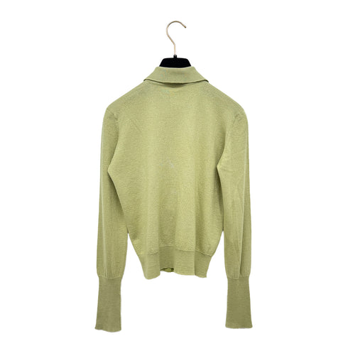 CHANEL VINTAGE COCO BUTTON CARDIGAN TOPS LIGHT GREEN RTW 90291329 - PURPOSE