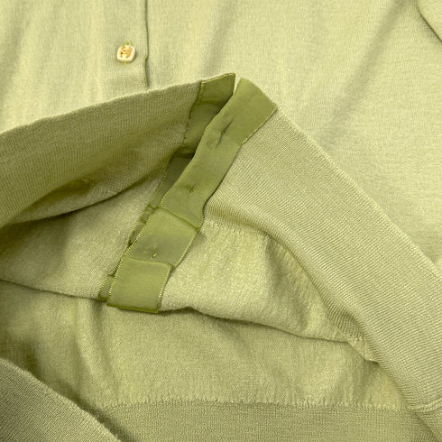 CHANEL VINTAGE COCO BUTTON CARDIGAN TOPS LIGHT GREEN RTW 90291329 - PURPOSE