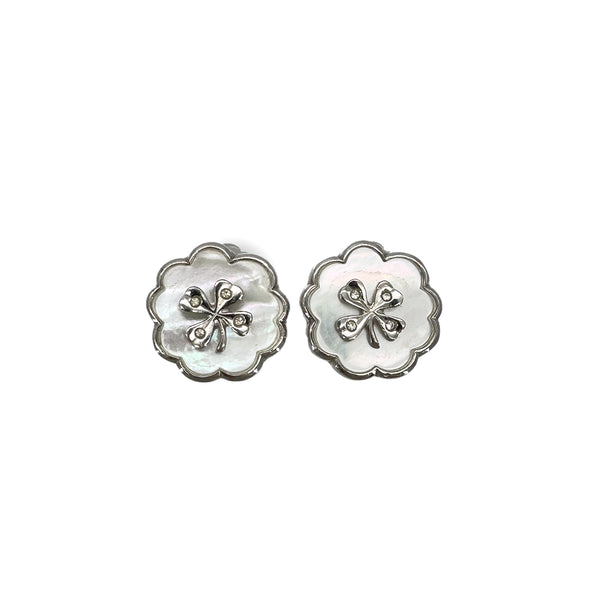 CHANEL VINTAGE EARRINGS CLOVER MOTIF SILVER ACCESSORY 90291335 - PURPOSE