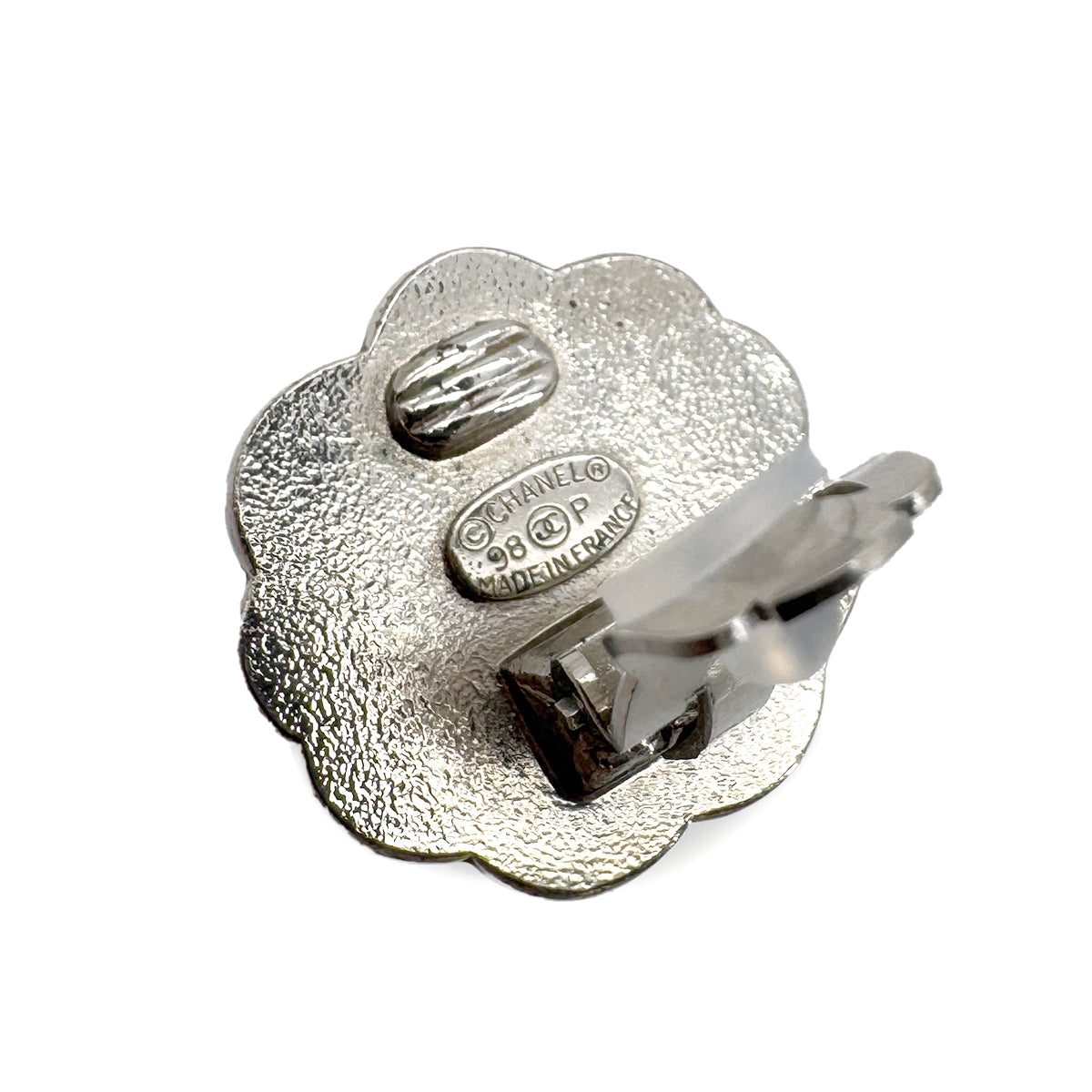 CHANEL VINTAGE EARRINGS CLOVER MOTIF SILVER ACCESSORY 90291335