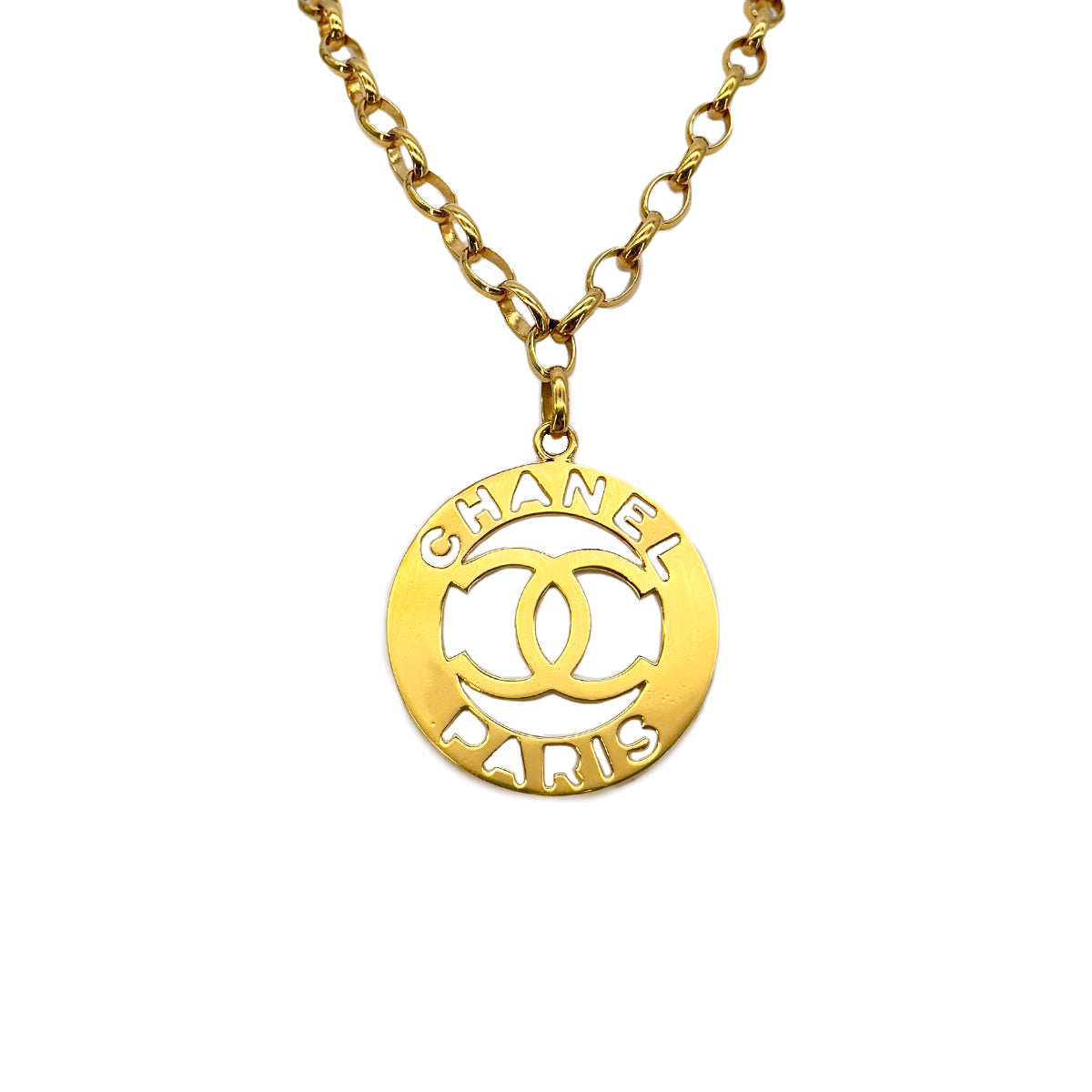 CHANEL VINTAGE NECKLACE COCOMARK GOLD ACCESSORY 90291339