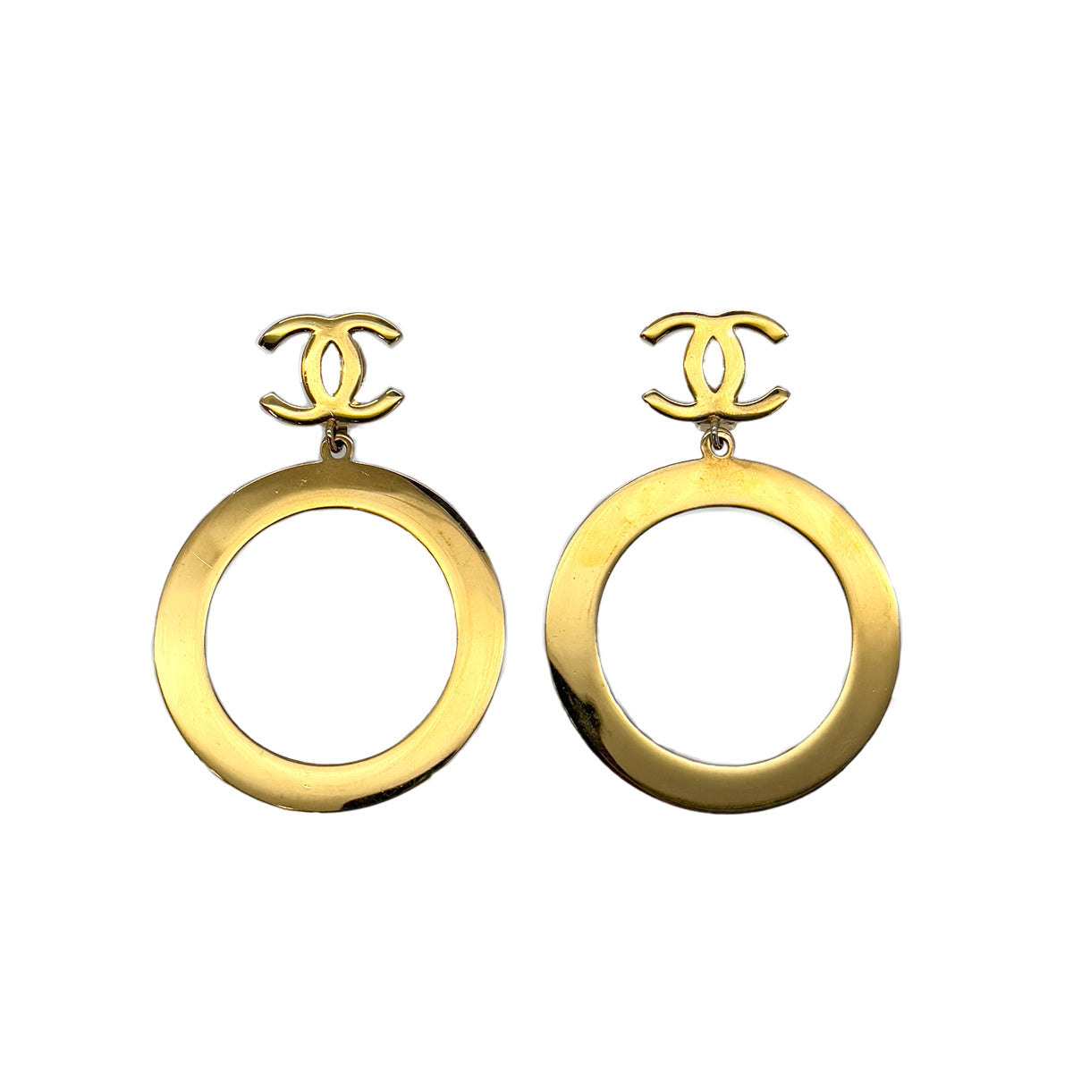 CHANEL VINTAGE EARRINGS COCOMARK HOOP ACCESSORY 90291337