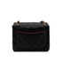 CHANEL VINTAGE MINI SQUARE 17 CHAIN SHOULDER BAG BLACK RED LAMB SKIN 90291370 - PURPOSE