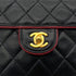 CHANEL VINTAGE MINI SQUARE 17 CHAIN SHOULDER BAG BLACK RED LAMB SKIN 90291370 - PURPOSE