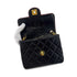 CHANEL VINTAGE MINI SQUARE 17 CHAIN SHOULDER BAG BLACK RED LAMB SKIN 90291370 - PURPOSE
