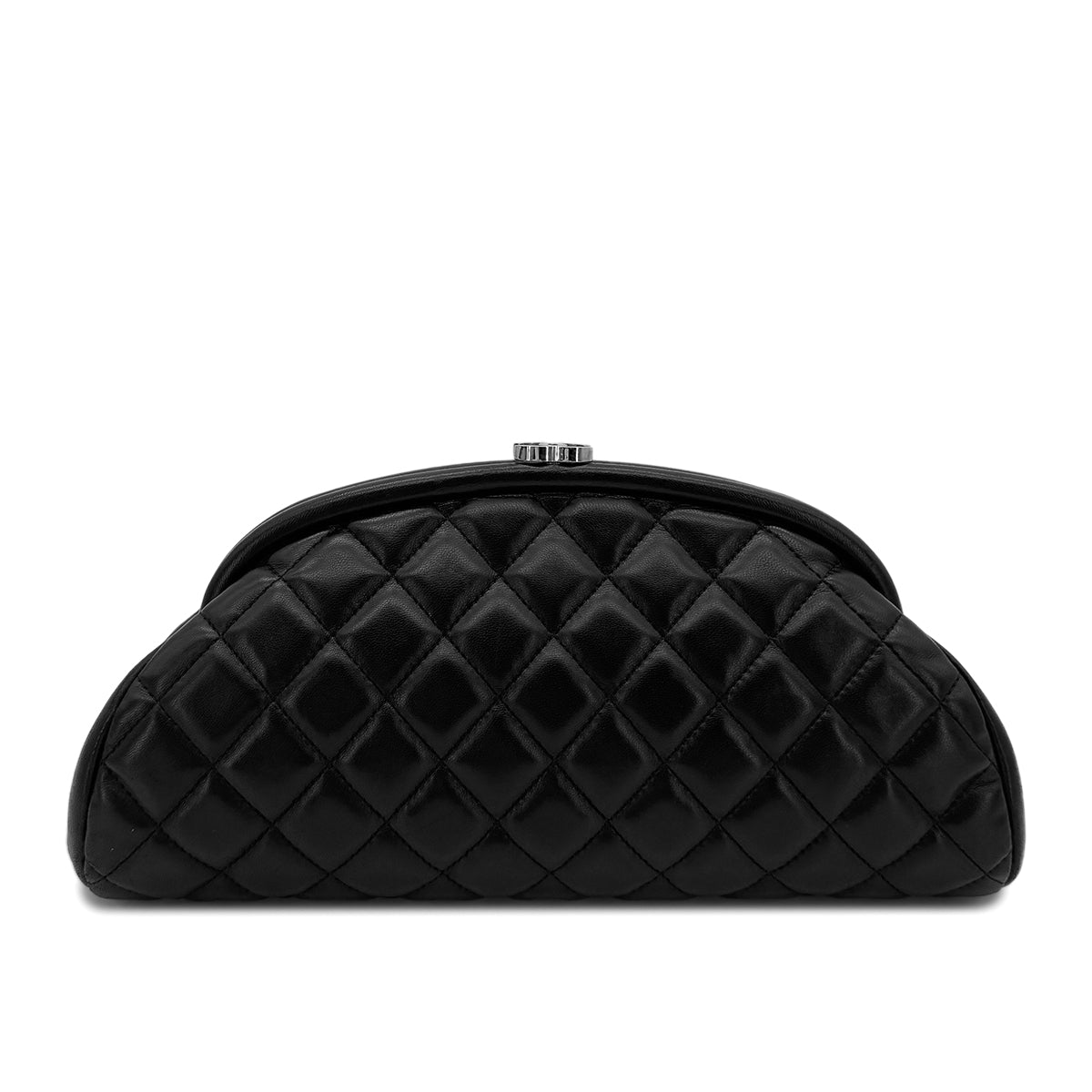 CHANEL MATELASSE CLUTCH BAG BLACK LAMB SKIN 90291371
