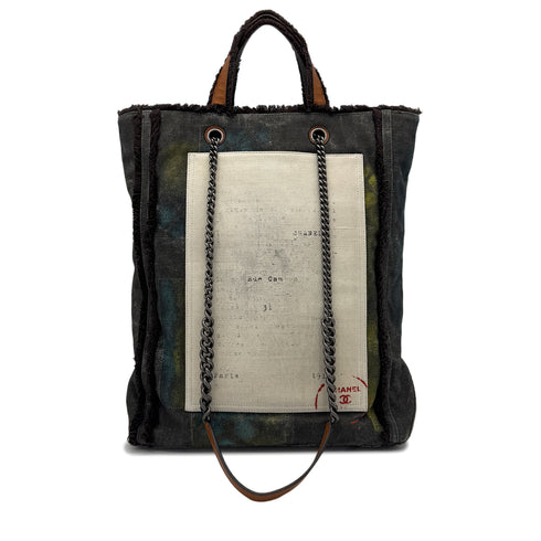 CHANEL ACT2 COLLECTION GRAFFITI PAINT 2WAY HAND CHAIN SHOULDER BAG MULTI COLOR CANVAS 90291373