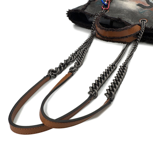 CHANEL ACT2 COLLECTION GRAFFITI PAINT 2WAY HAND CHAIN SHOULDER BAG MULTI COLOR CANVAS 90291373