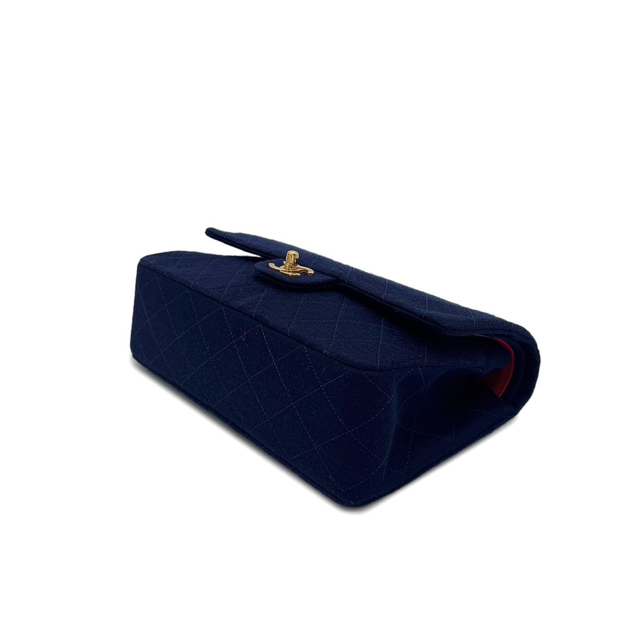 CHANEL VINTAGE MATELASSE CHAIN SHOULDER BAG NAVY COTTON 90291374