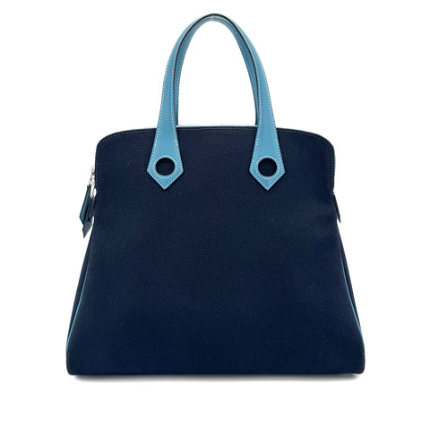 HERMES SAC HEEBOO PM BLUE MARINE BLUE JEAN TOILE H SWIFT HAND BAG □J 90291375 - PURPOSE