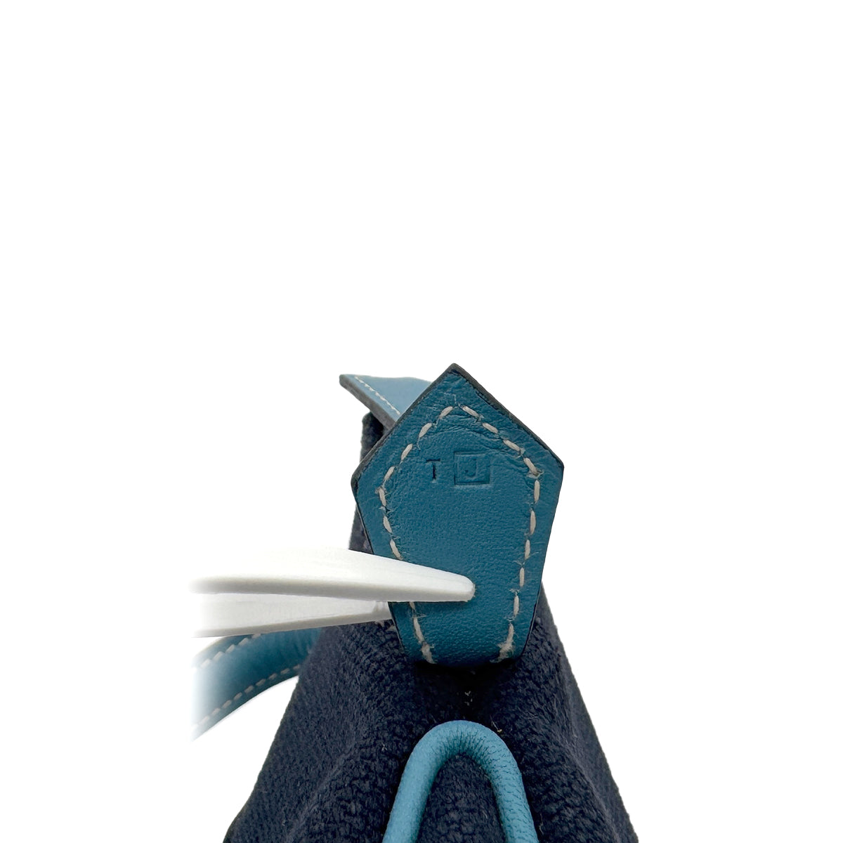 HERMES SAC HEEBOO PM BLUE MARINE BLUE JEAN TOILE H SWIFT HAND BAG □J 90291375
