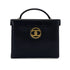 CHANEL VINTAGE TURN LOCK 2WAY VANITY HAND SHOULDER BAG BLACK CAVIAR SKIN 90291379