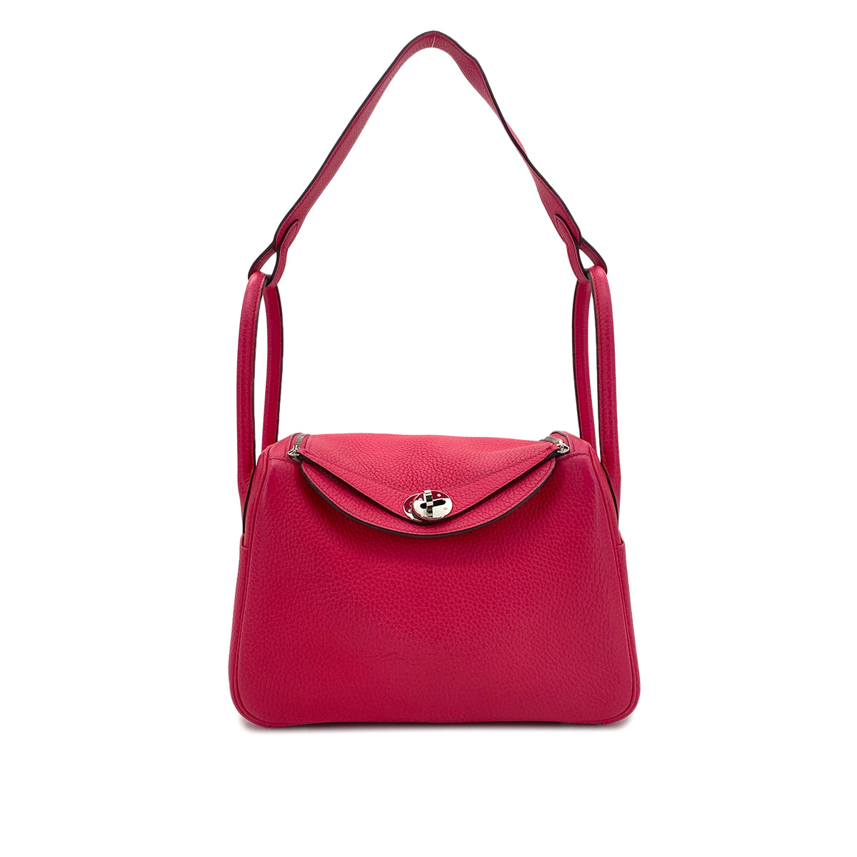 HERMES LINDY 26 ROSE EXTREME TAURILLON CLEMENCE SHOULDER BAG Y SHW 90291457