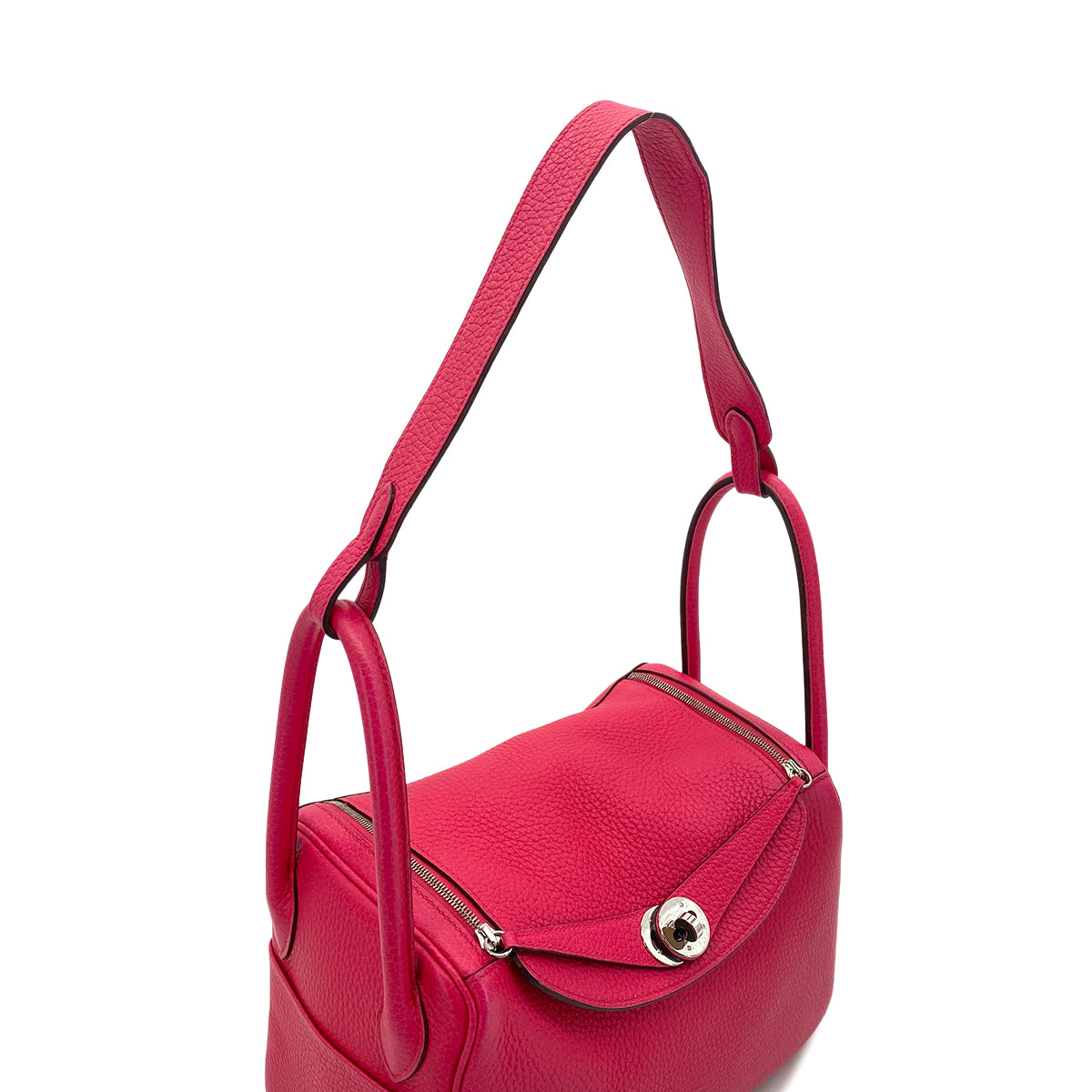 HERMES LINDY 26 ROSE EXTREME TAURILLON CLEMENCE SHOULDER BAG Y SHW 90291457