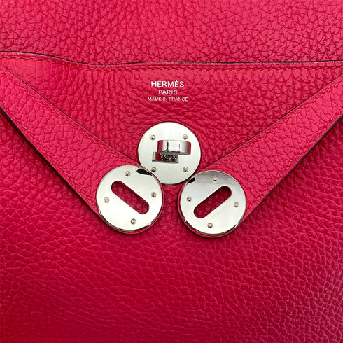 HERMES LINDY 26 ROSE EXTREME TAURILLON CLEMENCE SHOULDER BAG Y PALLADIUM HARDWARE 90291457 - PURPOSE
