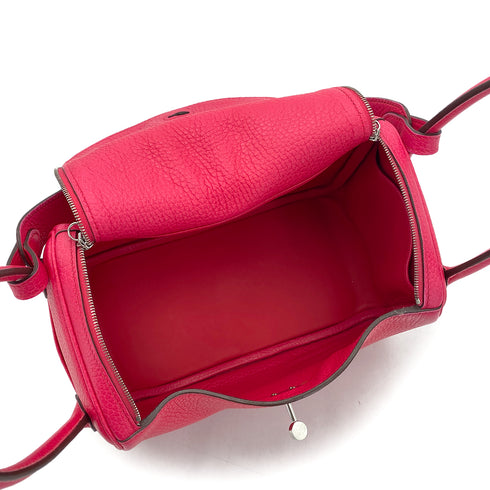 HERMES LINDY 26 ROSE EXTREME TAURILLON CLEMENCE SHOULDER BAG Y PALLADIUM HARDWARE 90291457 - PURPOSE