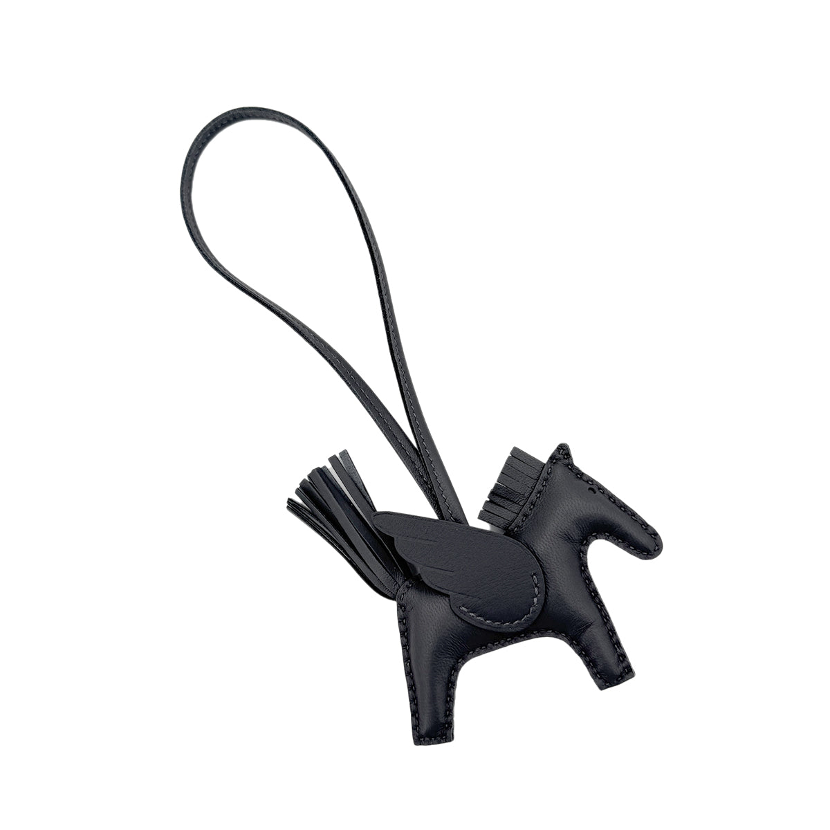 HERMES BAG CHARM RODEO PEGASUS PM ARDOISE AGNEAU MILO W 90291458
