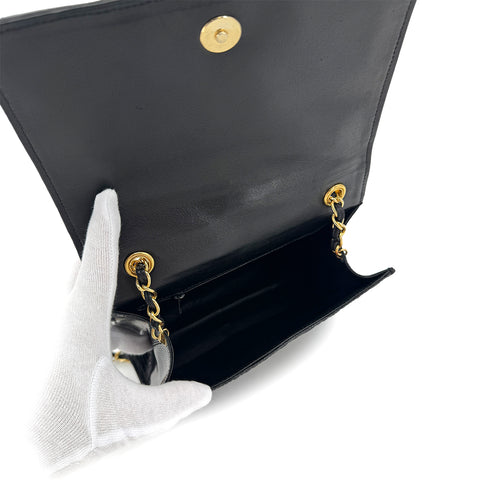 CHANEL VINTAGE MATELASSE CHAIN SHOULDER BAG BLACK LIZARD 90291459 - PURPOSE