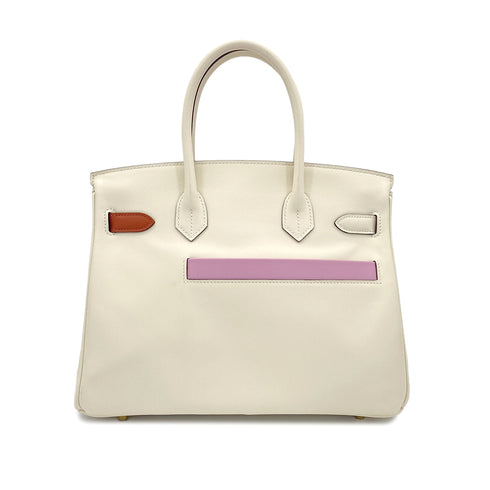HERMES BIRKIN 30 COLORMATIC NATA CHAI CUIVRE MAUVE SYLVESTRE BLUE BRUME LIME VEAU SWIFT HAND BAG B GHW 90291460 - PURPOSE