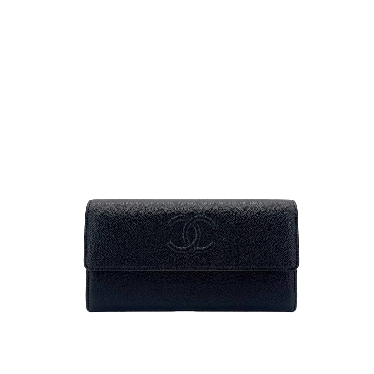 CHANEL COCOMARK BIFOLD LONG WALLET BLACK CAVIAR SKIN 90291461