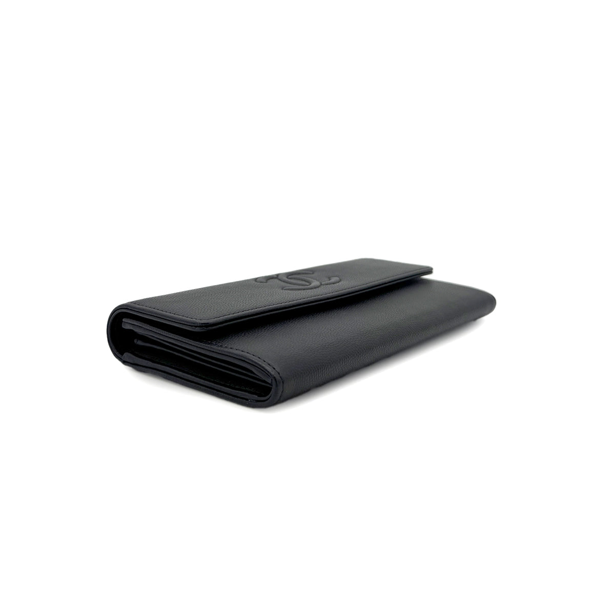 CHANEL COCOMARK BIFOLD LONG WALLET BLACK CAVIAR SKIN 90291461