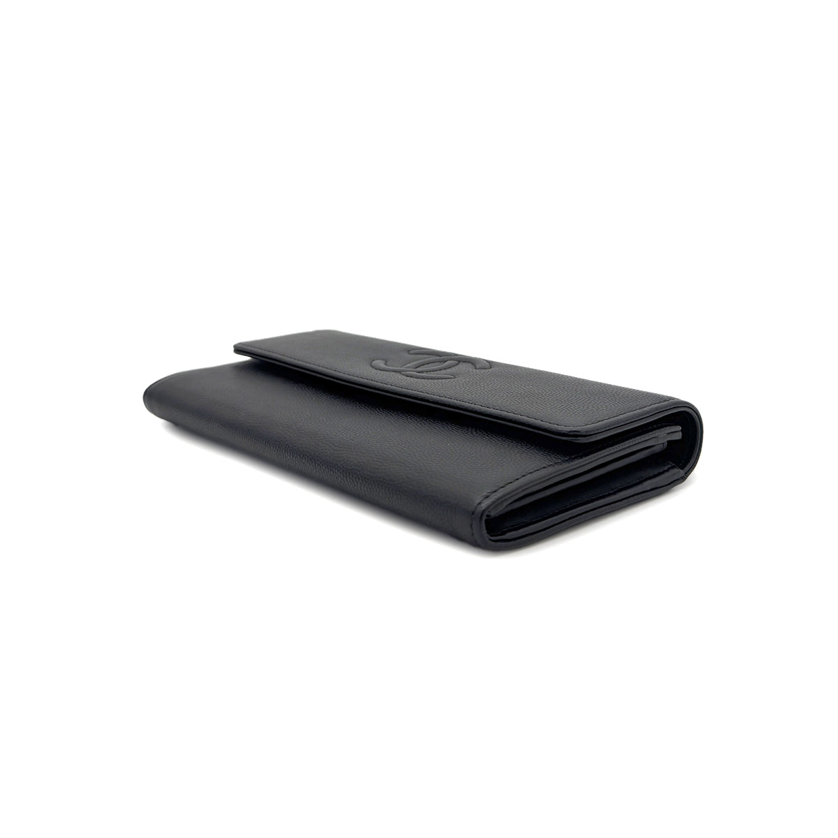 CHANEL COCOMARK BIFOLD LONG WALLET BLACK CAVIAR SKIN 90291461
