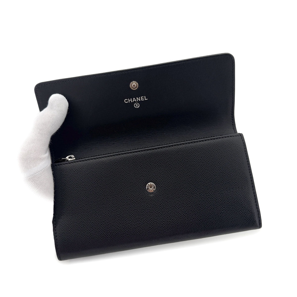 CHANEL COCOMARK BIFOLD LONG WALLET BLACK CAVIAR SKIN 90291461