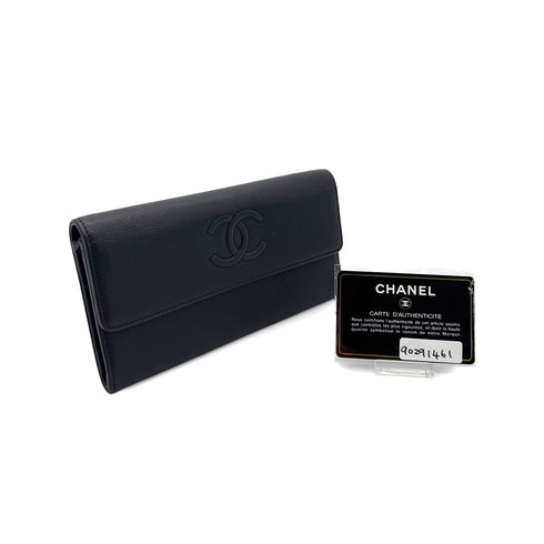 CHANEL COCOMARK BIFOLD LONG WALLET BLACK CAVIAR SKIN 90291461 - PURPOSE