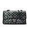 CHANEL VINTAGE TURN LOCK STAR LEACE CHAIN TOTE BAG CLEAR BLACK VINYL 90291463 - PURPOSE
