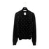 CHANEL KNIT LONG SLEEVE TOPS FAUX PEARL BLACK MOHAIR 40 P50 RTW 90291464