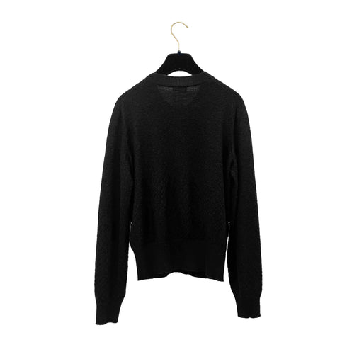 CHANEL KNIT LONG SLEEVE TOPS FAUX PEARL BLACK MOHAIR 40 P50 RTW 90291464