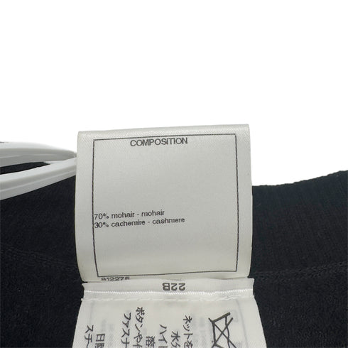 CHANEL KNIT LONG SLEEVE TOPS FAUX PEARL BLACK MOHAIR 40 P50 RTW 90291464