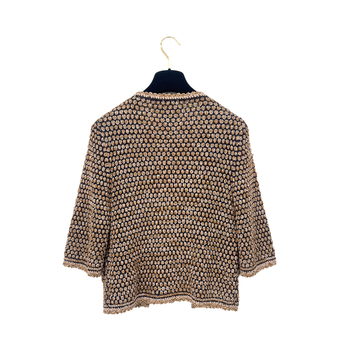 CHANEL COCO BUTTON CARDIGAN 2011 S/S COLLECTION BY KARL LAGERFELD CHAMPAGNE GOLD LAYON 34 P40 RTW 90291466