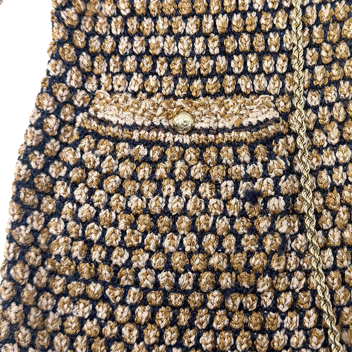 CHANEL COCO BUTTON CARDIGAN 2011 S/S COLLECTION BY KARL LAGERFELD CHAMPAGNE GOLD LAYON 34 P40 RTW 90291466