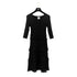 CHANEL THREE QUARTER SLEEVE DRESS RACE COCOMARK BLACK RAYON 38 06C RTW 90291467