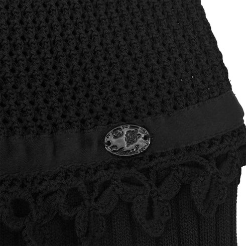 CHANEL THREE QUARTER SLEEVE DRESS RACE COCOMARK BLACK RAYON 38 06C RTW 90291467