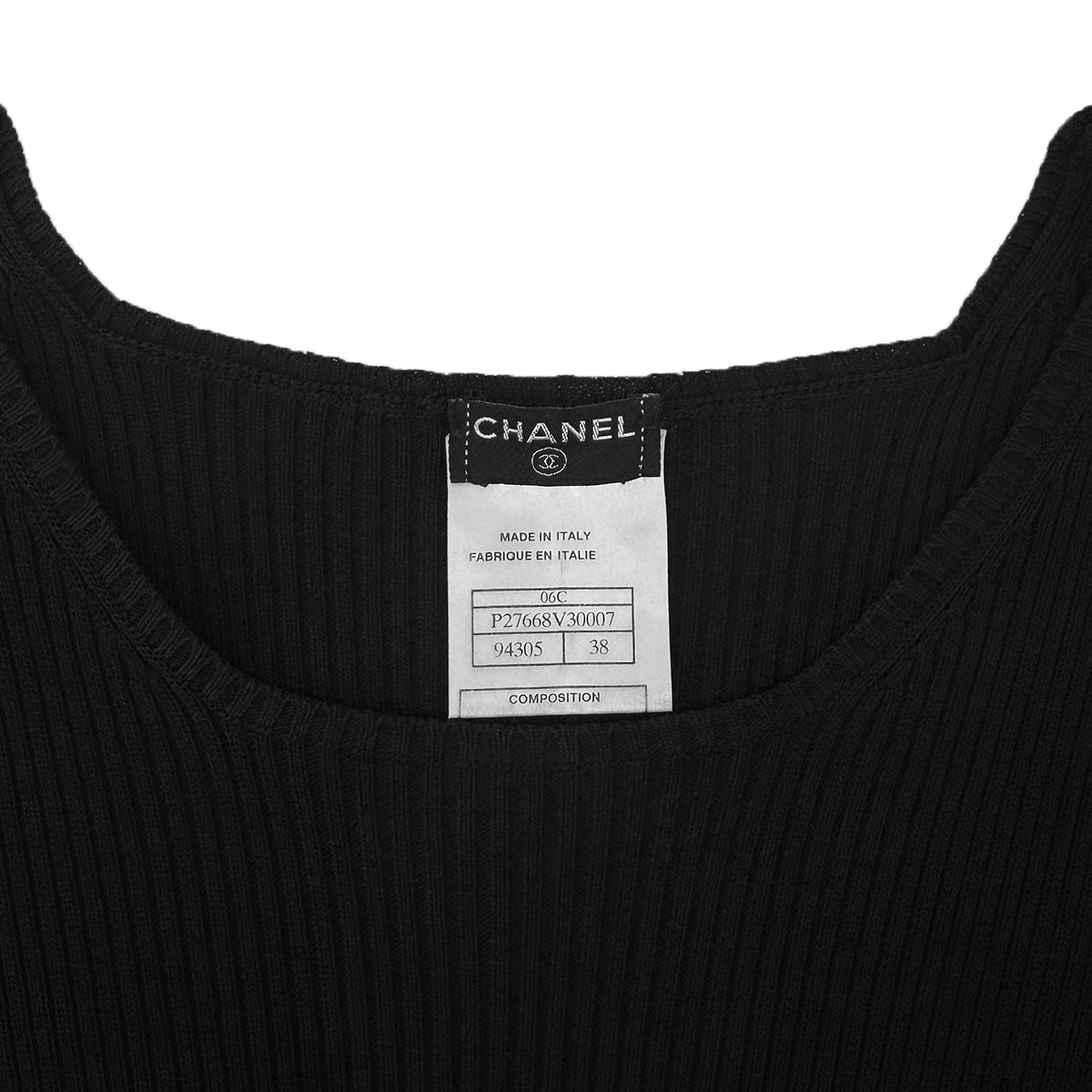 CHANEL THREE QUARTER SLEEVE DRESS RACE COCOMARK BLACK RAYON 38 06C RTW 90291467