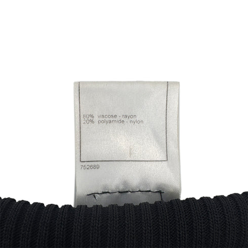 CHANEL THREE QUARTER SLEEVE DRESS RACE COCOMARK BLACK RAYON 38 06C RTW 90291467