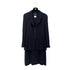 CHANEL VINTAGE SUIT JACKET SKIRT SET LOGO BUTTON NAVY WOOL 40 97P RTW 90291468